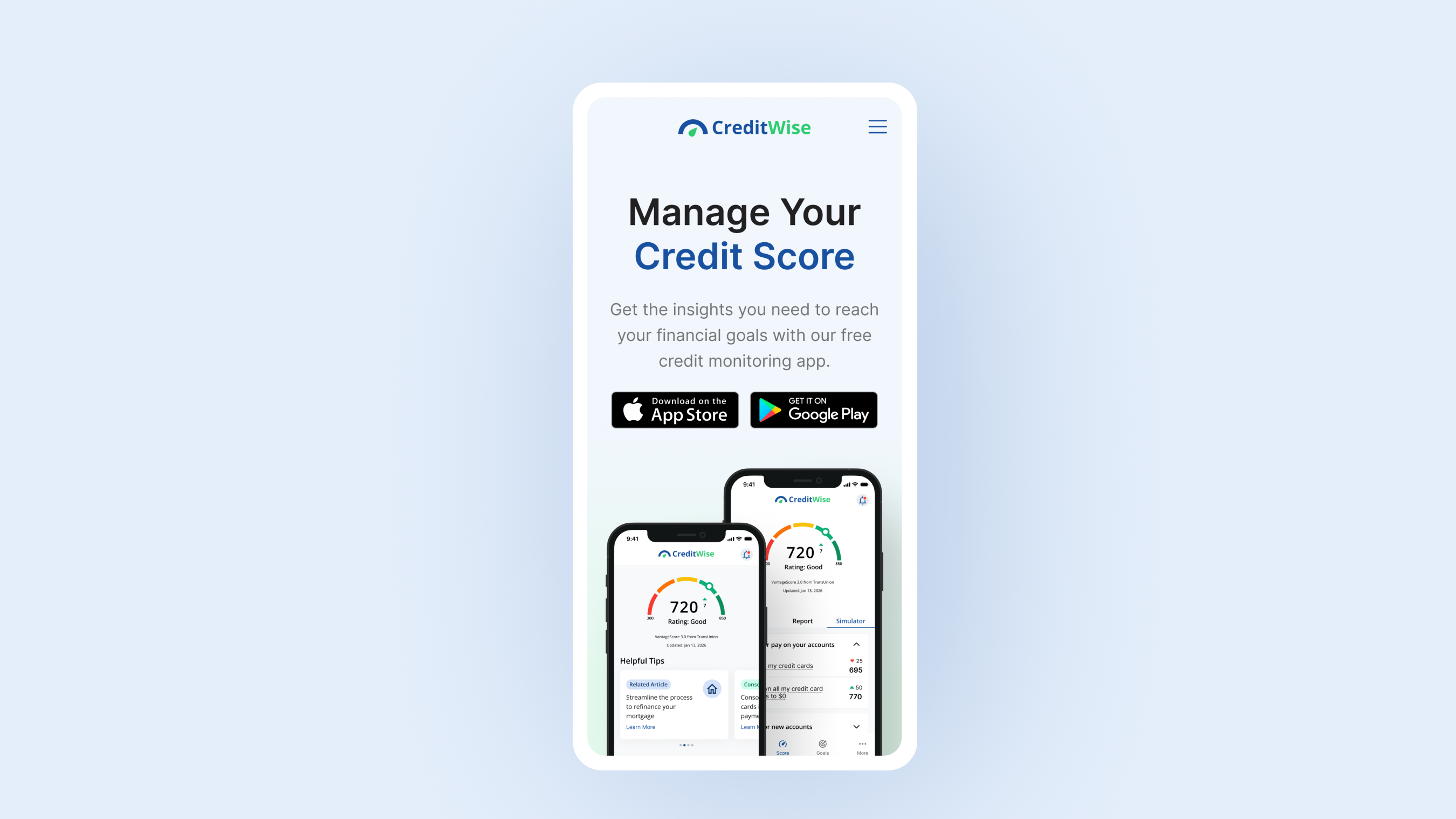 CreditWise Mobile App
